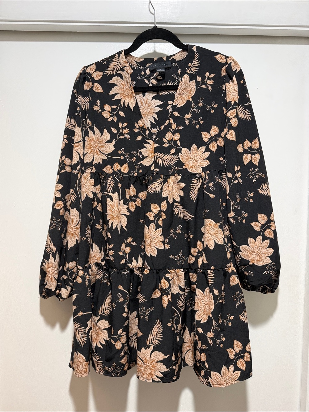 Sanctuary Black Dress with Floral Print